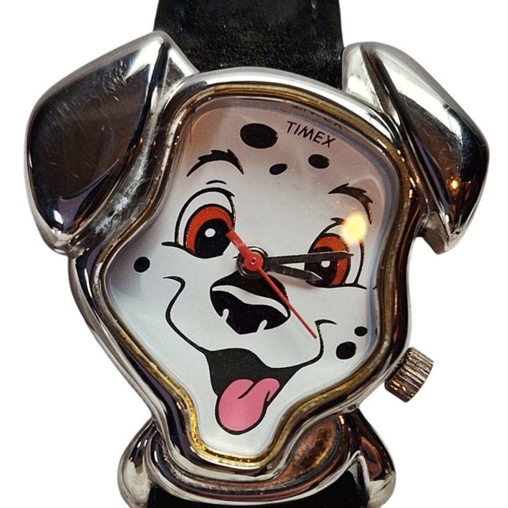 Disney 101 Vtg Dalmatians Puppy Dog Timex Watch Ears Case